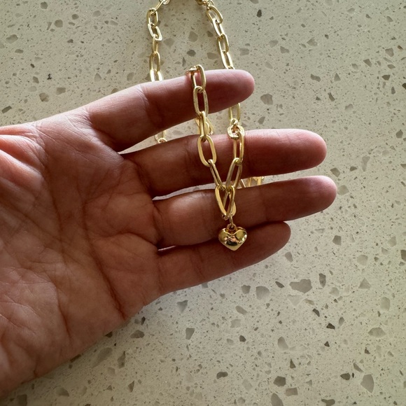 Gold Heart Charm Bracelet - Picture 2 of 5